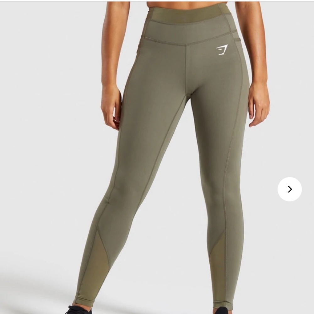 Gymshark DREAMY MESH LEGGINGS Olive Green Khaki